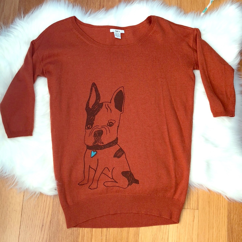 Bar III French bulldog boston terrier sweater